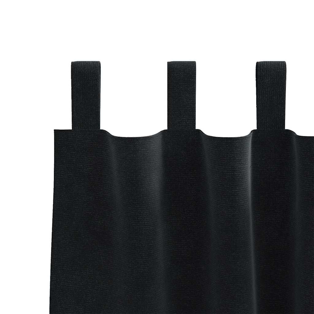 Curtains with Curtains 2 pcs Black 140 x 140 cm Velvet