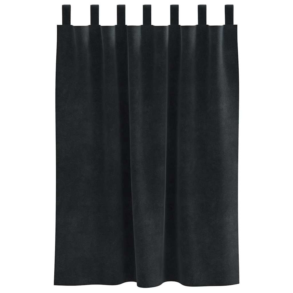 Curtains with Curtains 2 pcs Black 140 x 140 cm Velvet