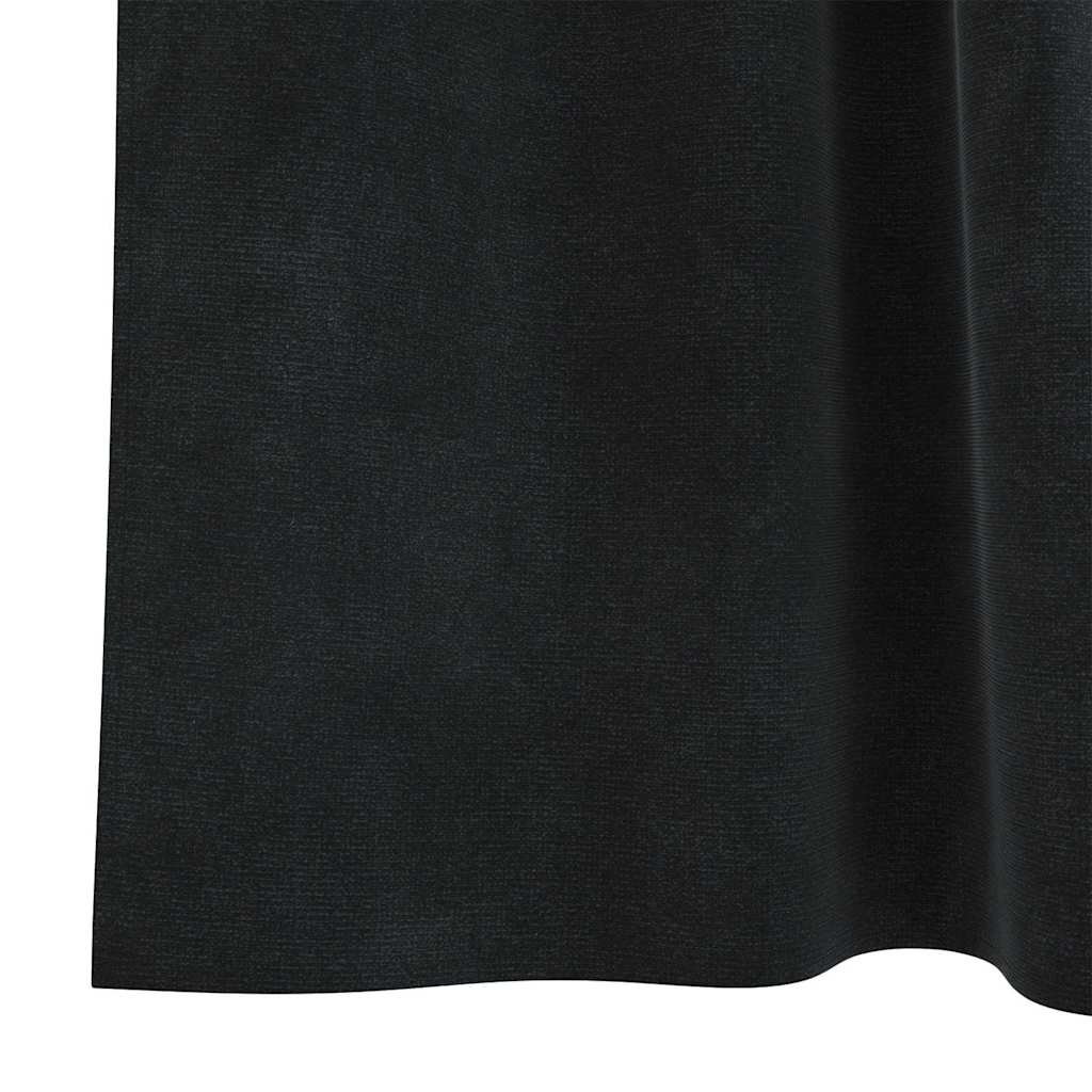 Curtains with Curtains 2 pcs Black 140 x 260 cm Velvet
