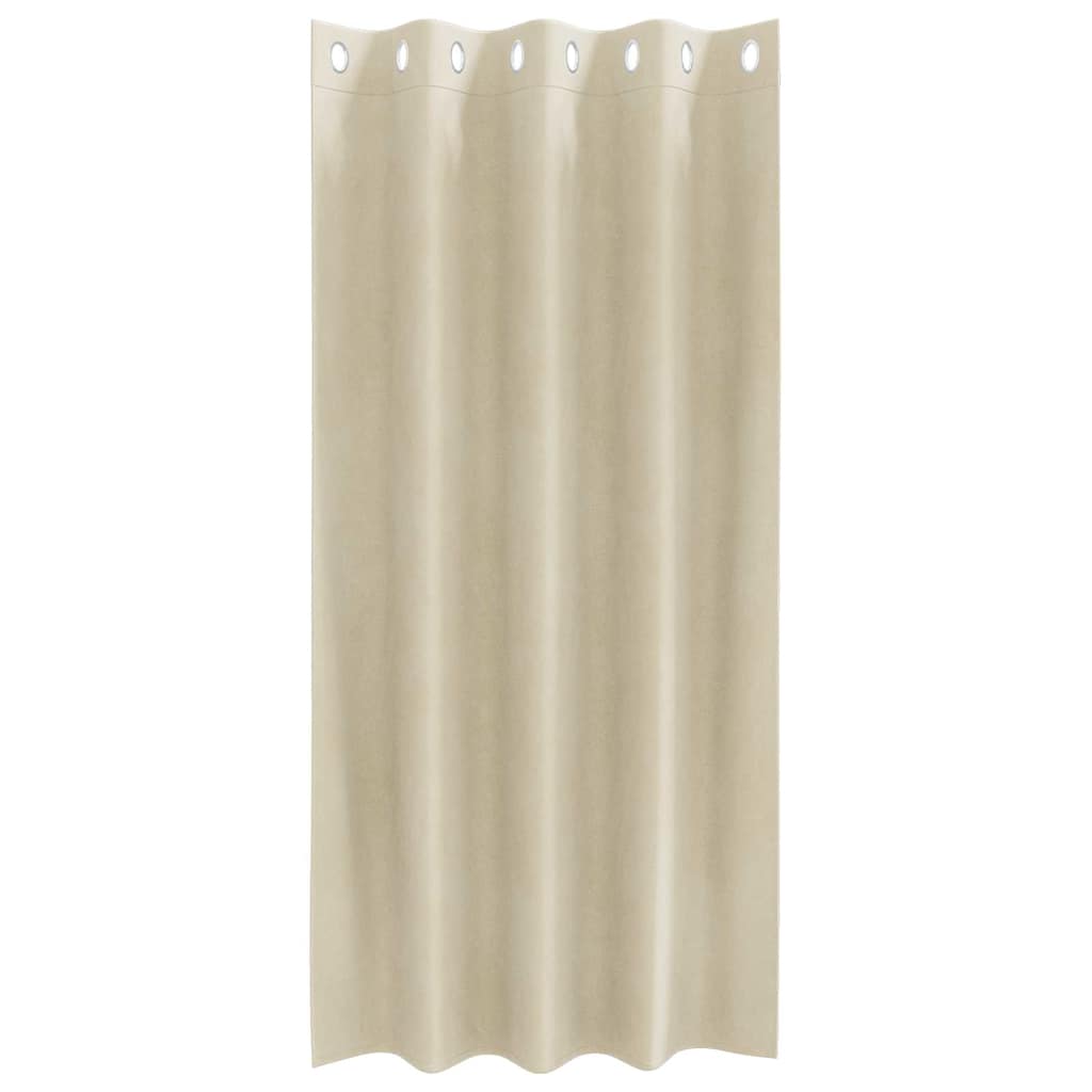 Curtains with Curtains 2 pcs Cream 140 x 175 cm Velvet
