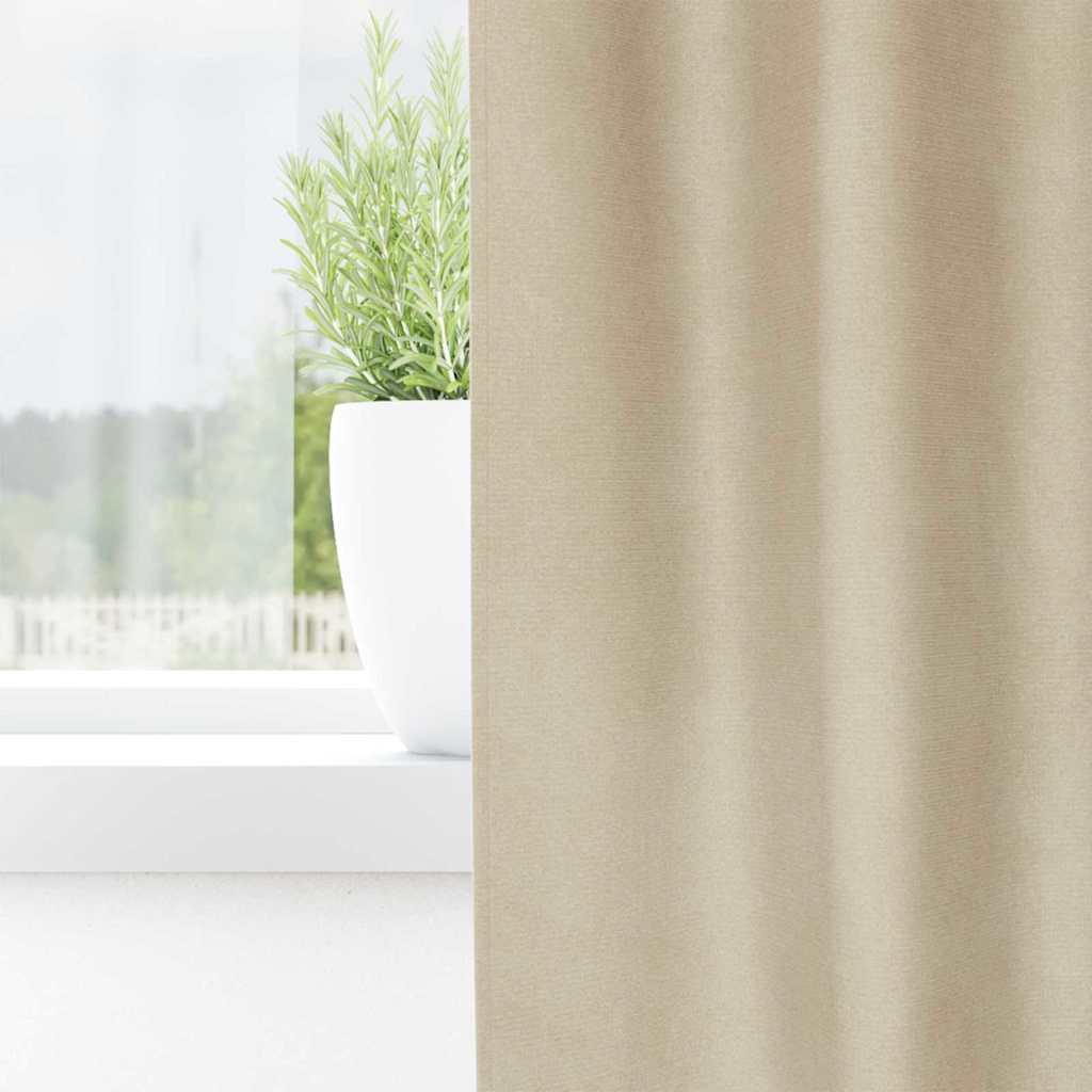 Curtains with Curtains 2 pcs Cream 140 x 245 cm Velvet
