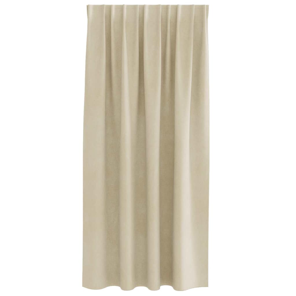 Curtains with Curtains 2 pcs Cream 140 x 175 cm Velvet