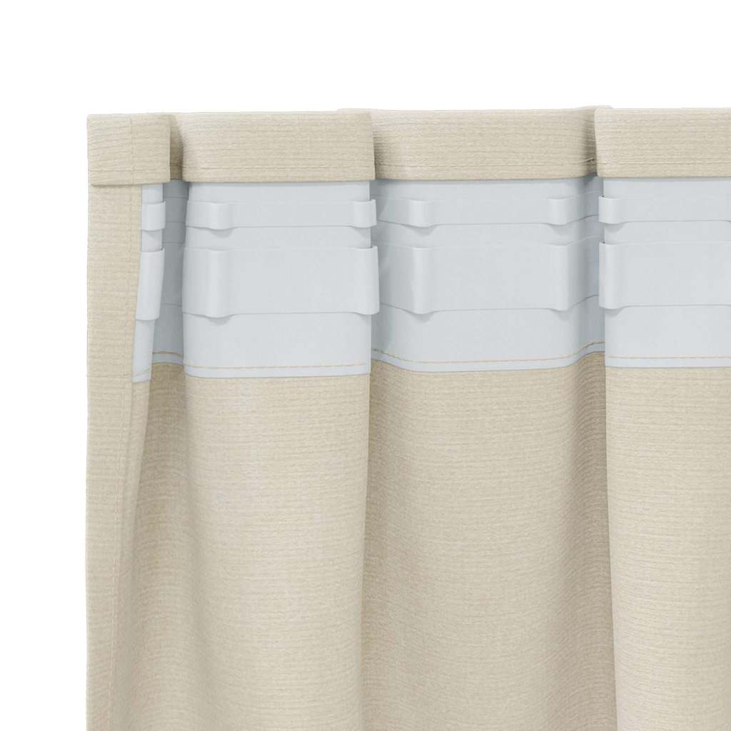 Curtains with Curtains 2 pcs Cream 140 x 245 cm Velvet