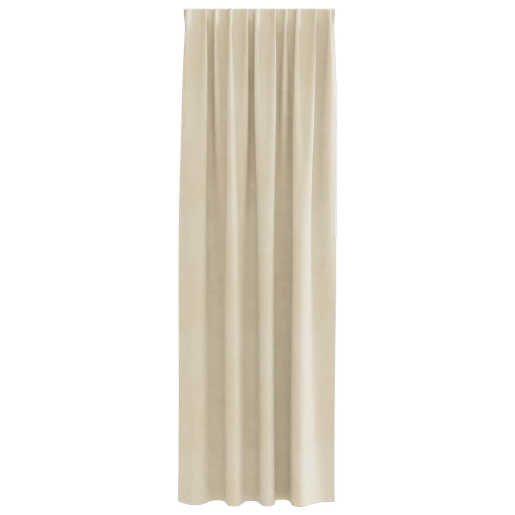 Curtains with Curtains 2 pcs Cream 140 x 245 cm Velvet