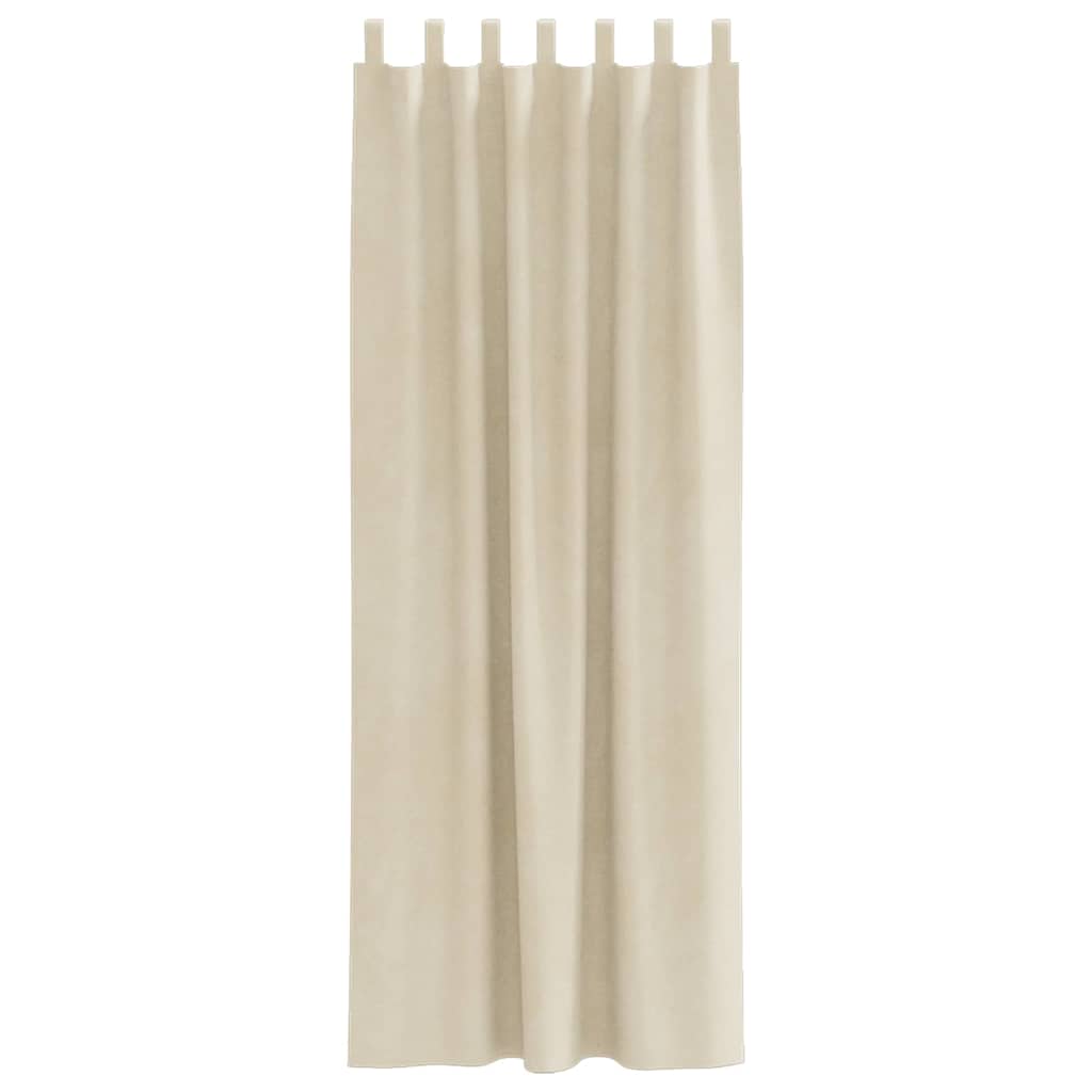 Curtains with Curtains 2 pcs Cream 140 x 245 cm Velvet
