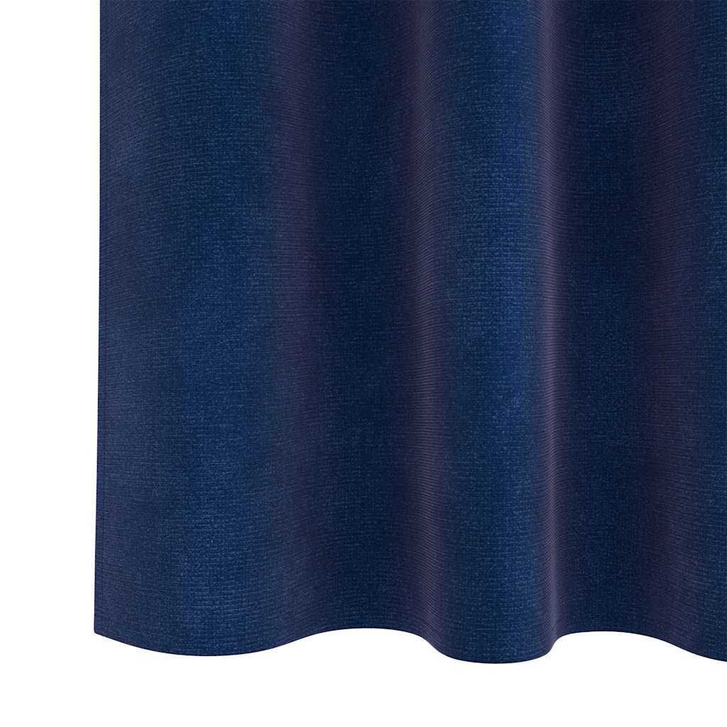 Curtains with Curtains 2 pcs Dark Blue 140 x 175 cm Velvet