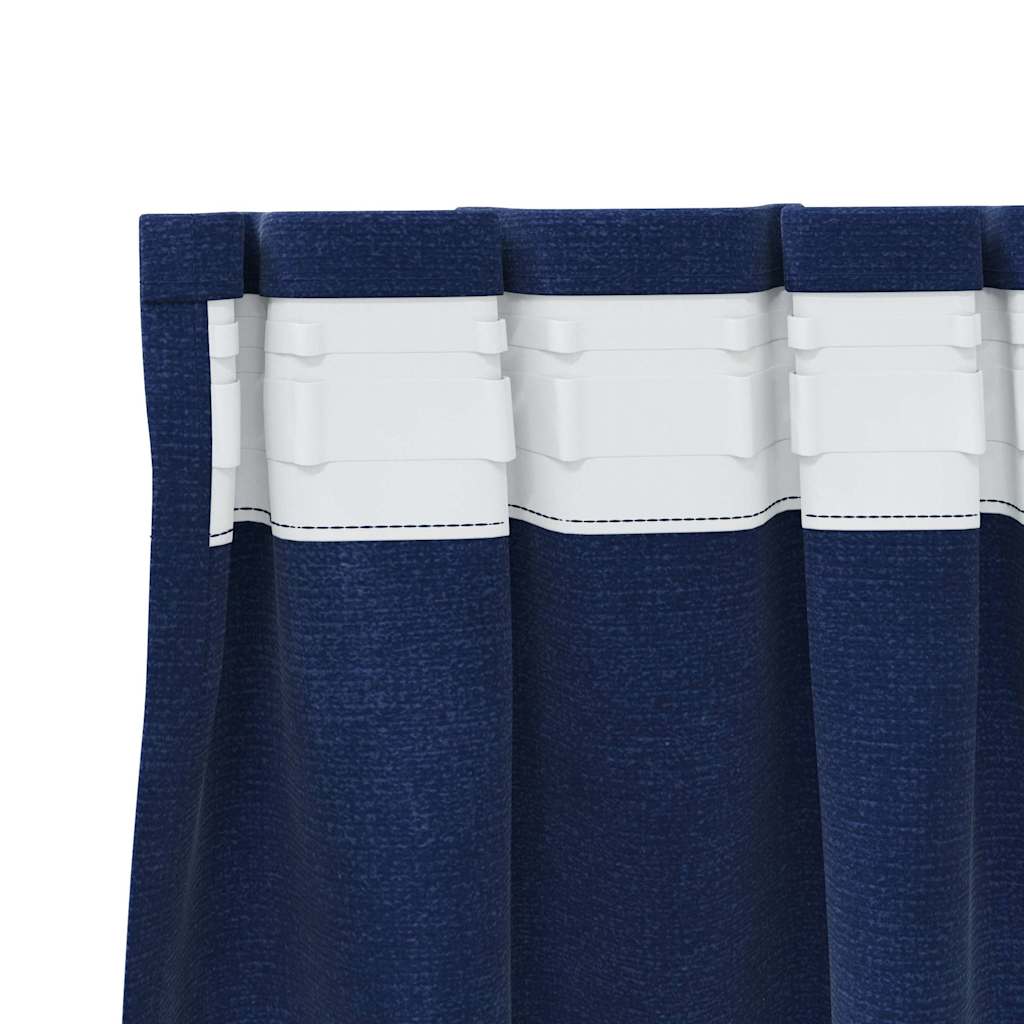 Curtains with Curtains 2 pcs Dark blue 140 x 245 cm Velvet