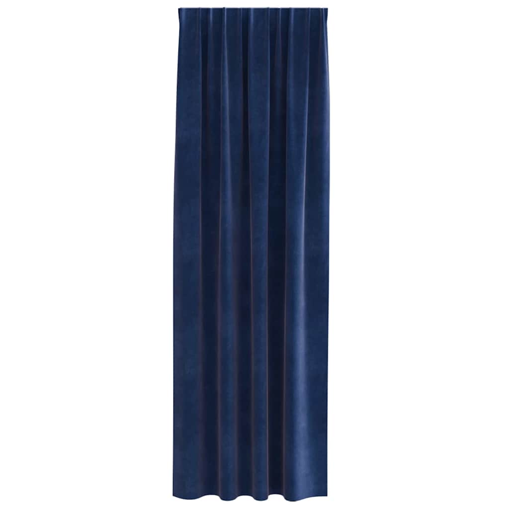 Curtains with Curtains 2 pcs Dark blue 140 x 245 cm Velvet