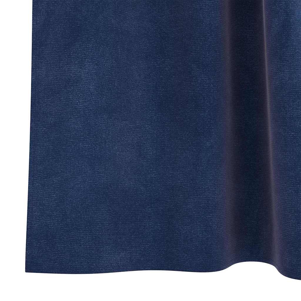 Curtains with Curtains 2 pcs Dark blue 140 x 245 cm Velvet