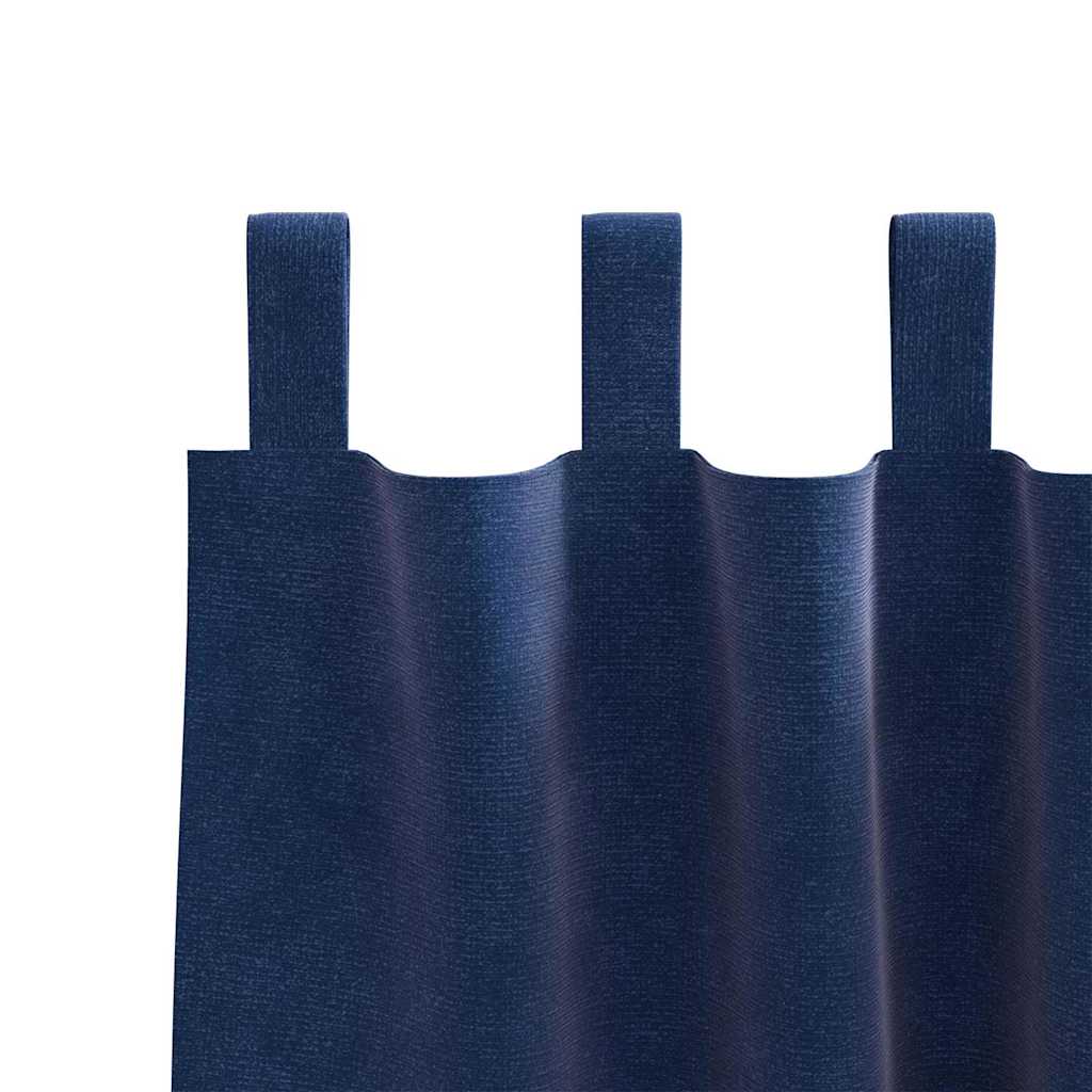 Curtains with Curtains 2 pcs Dark blue 140 x 260 cm Velvet
