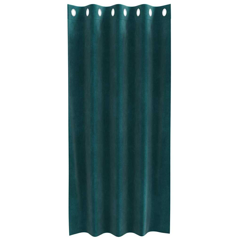 Curtains with Curtains 2 pcs Dark Green 140 x 175 cm Velvet