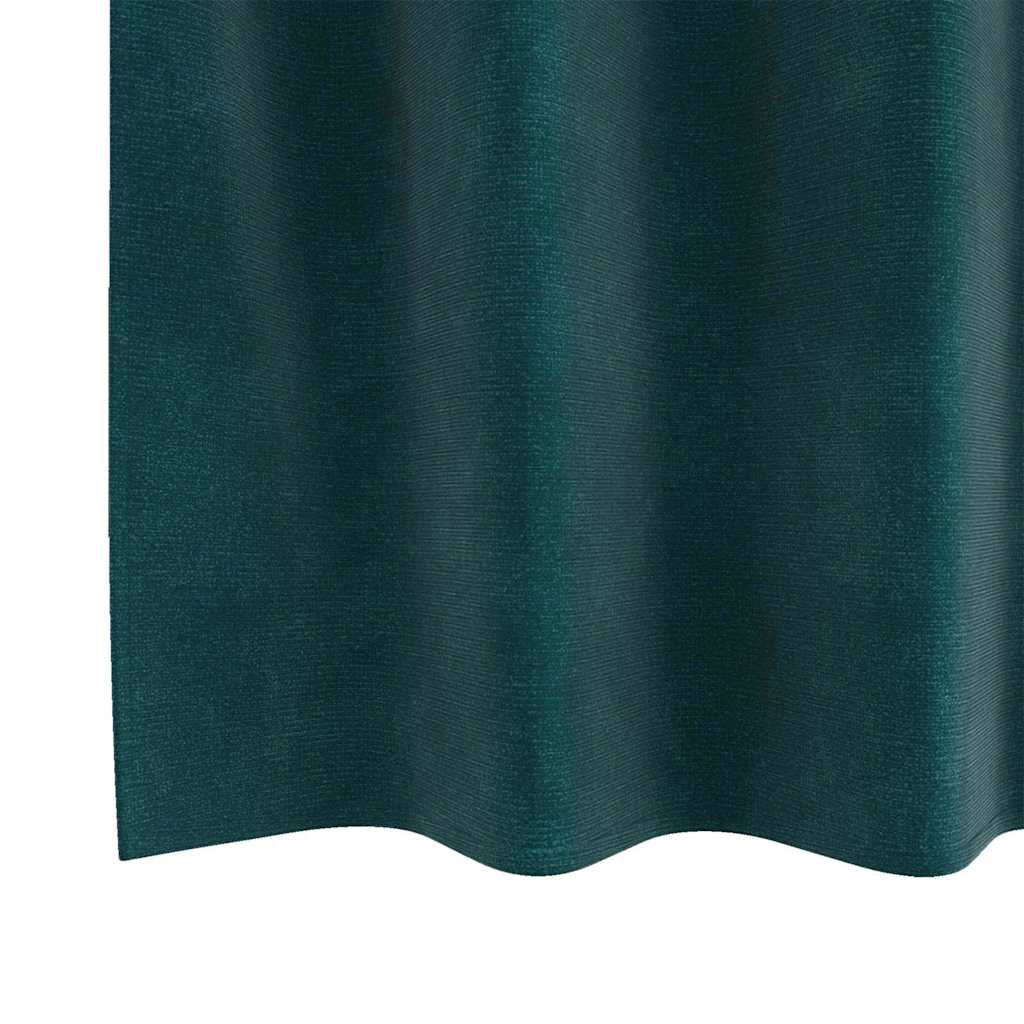 Curtains with Curtains 2 pcs Dark green 140 x 245 cm Velvet