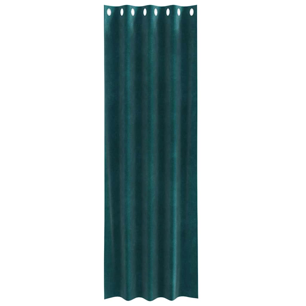 Curtains with Curtains 2 pcs Dark green 140 x 245 cm Velvet