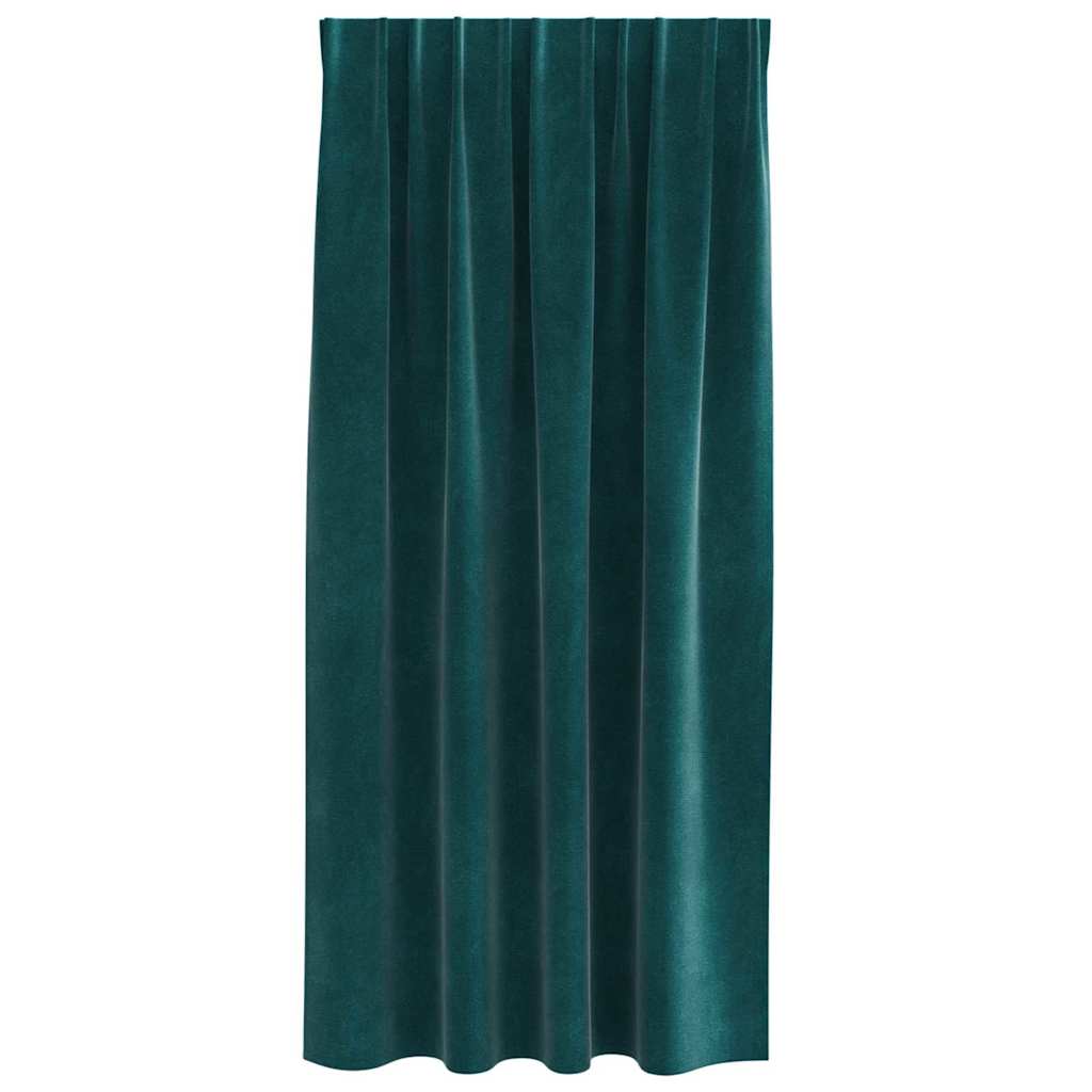 Curtains with Curtains 2 pcs Dark Green 140 x 175 cm Velvet
