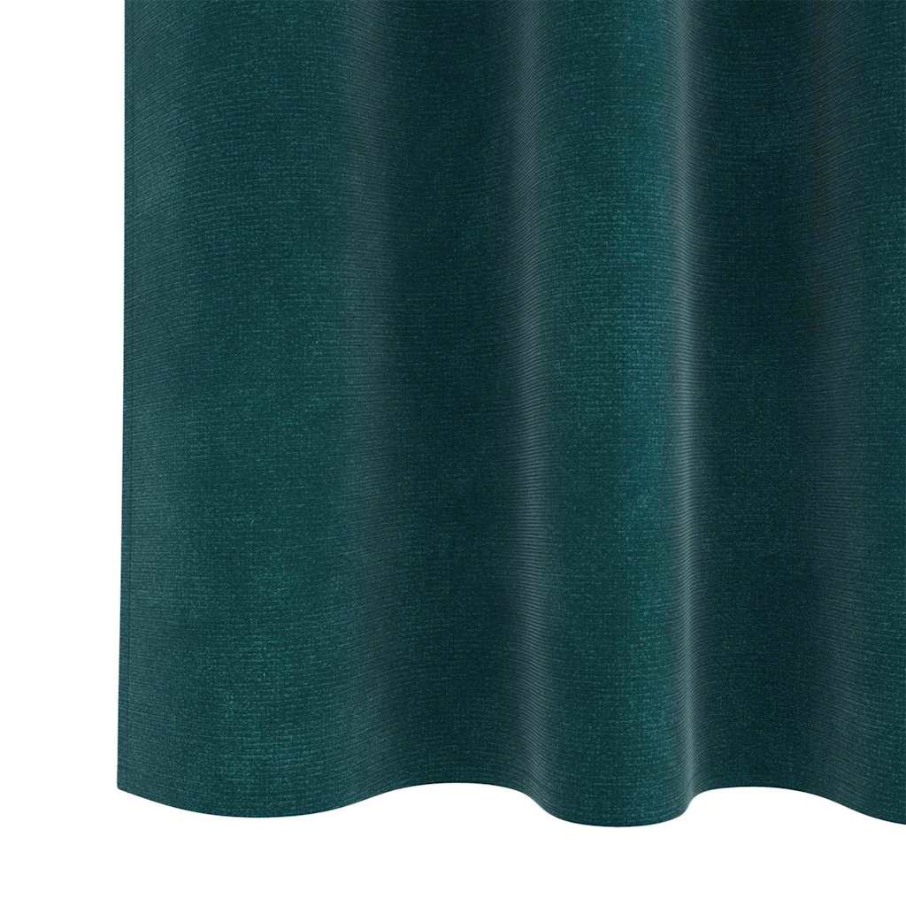 Curtains with Curtains 2 pcs Dark green 140 x 245 cm Velvet