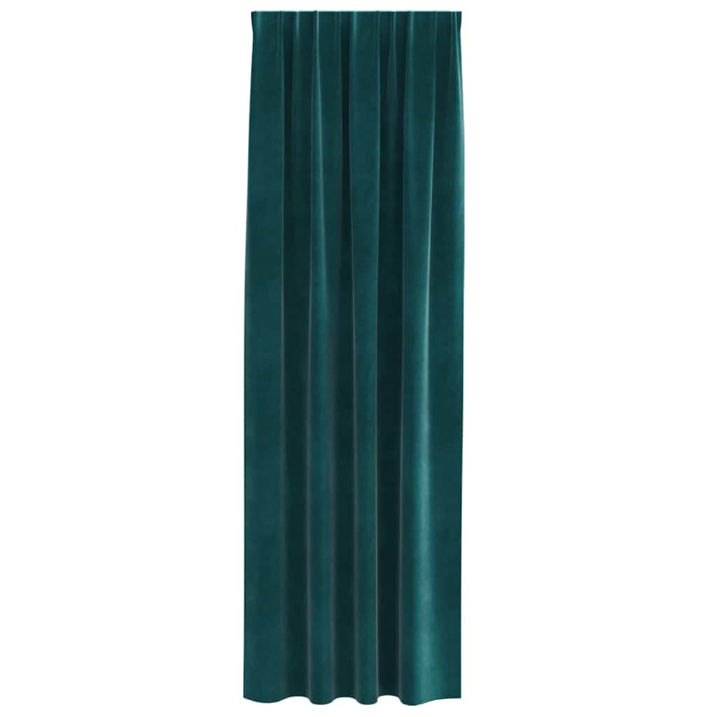 Curtains with Curtains 2 pcs Dark green 140 x 245 cm Velvet