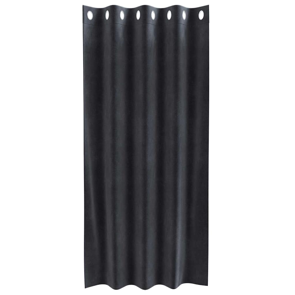 Curtains with Curtains 2 pcs Dark grey 140 x 175 cm Velvet
