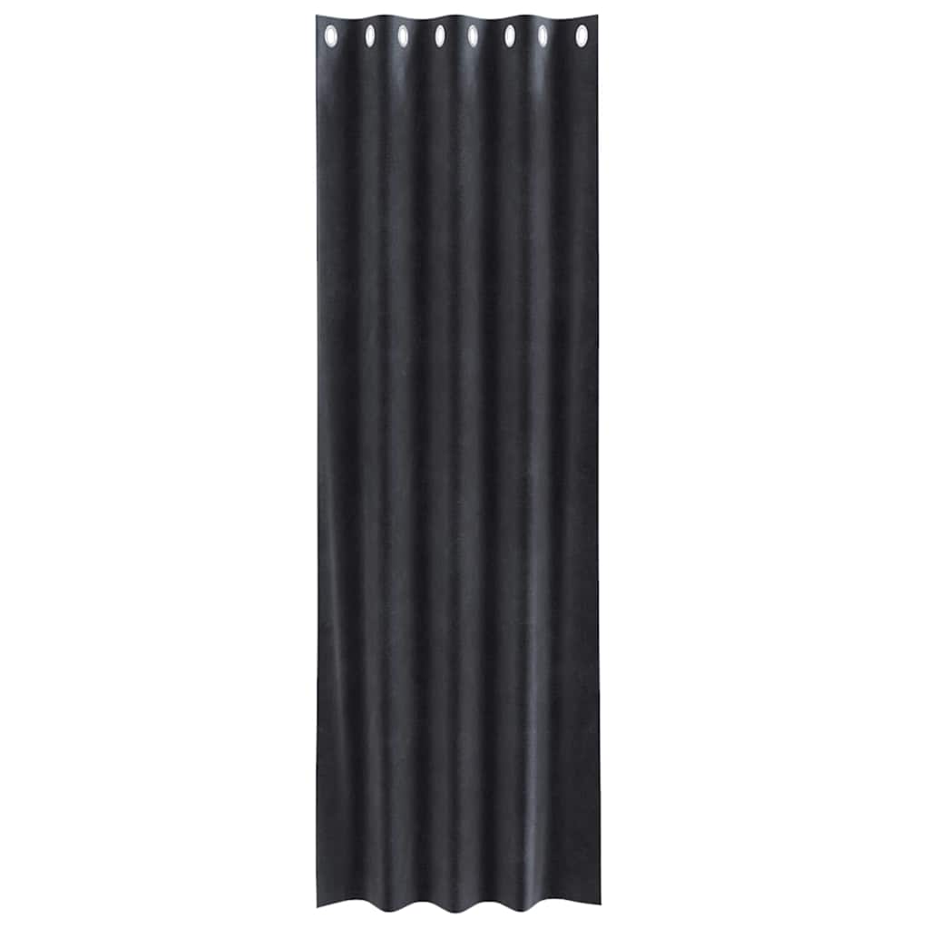 Curtains with Curtains 2 pcs Dark grey 140 x 260 cm Velvet