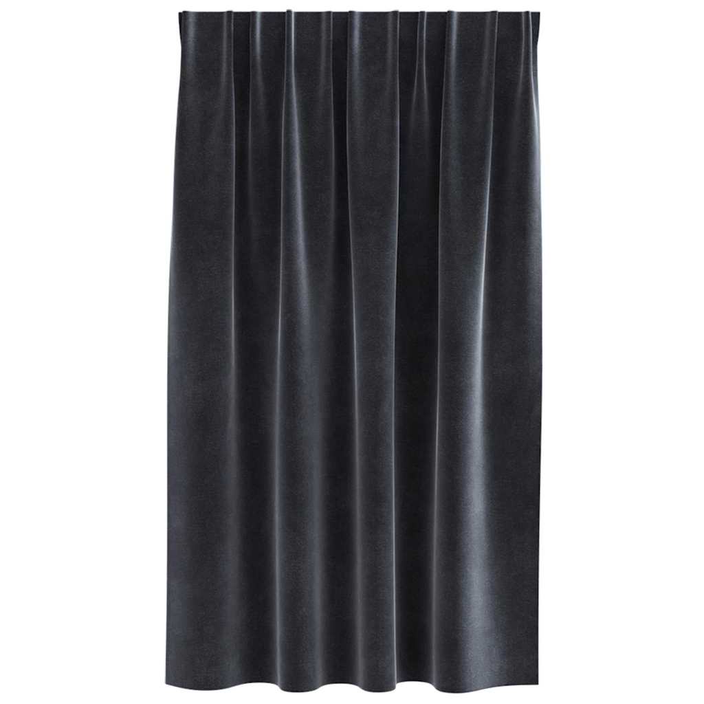 Curtains with Curtains 2 pcs Dark grey 140 x 140 cm Velvet