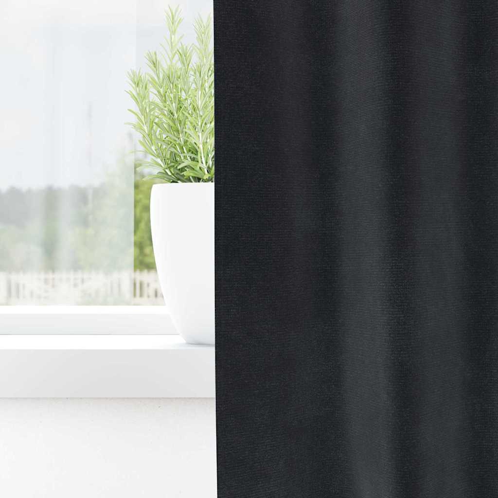 Curtains with Curtains 2 pcs Dark grey 140 x 260 cm Velvet