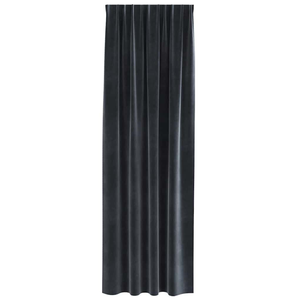 Curtains with Curtains 2 pcs Dark grey 140 x 260 cm Velvet