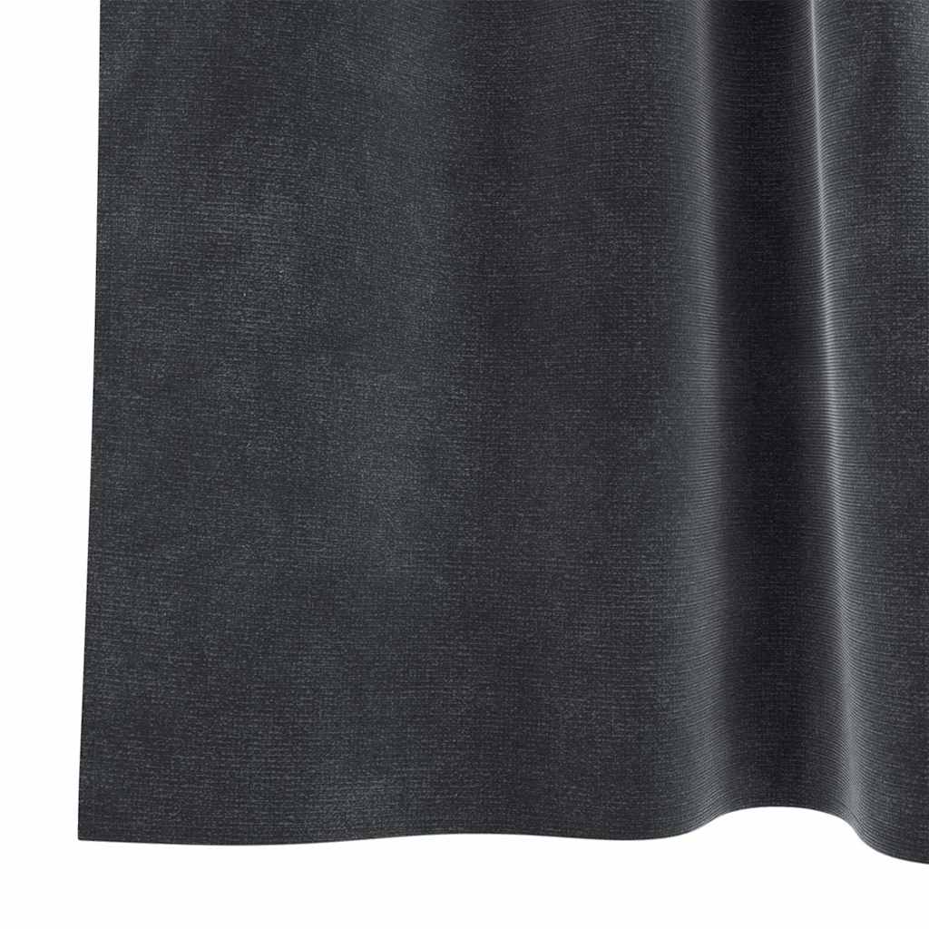 Curtains with Curtains 2 pcs Dark grey 140 x 175 cm Velvet