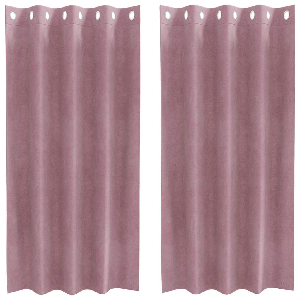 Curtains with Curtains 2 pcs Dark pink 140 x 175 cm Velvet