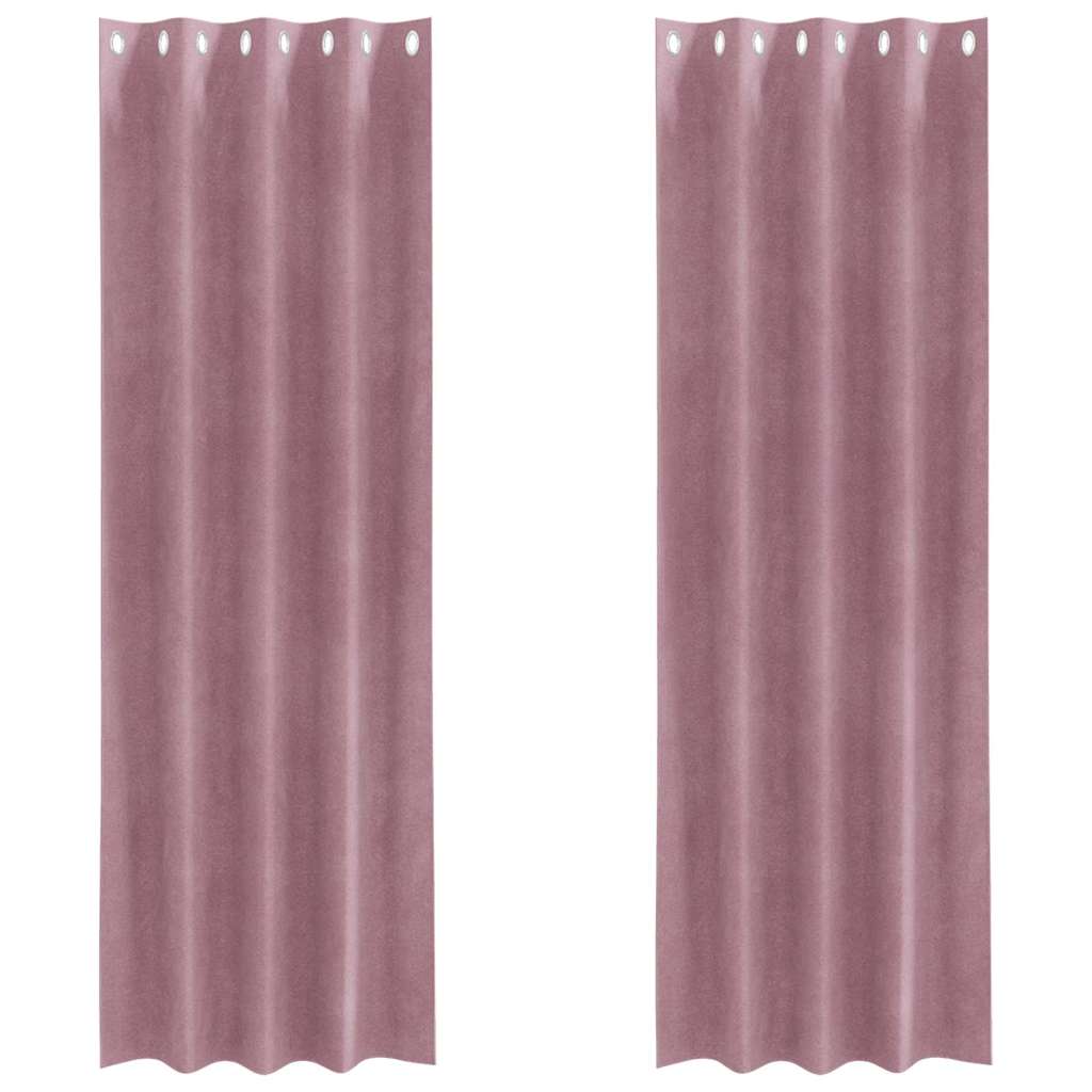 Curtains with Curtains 2 pcs Dark pink 140 x 260 cm Velvet