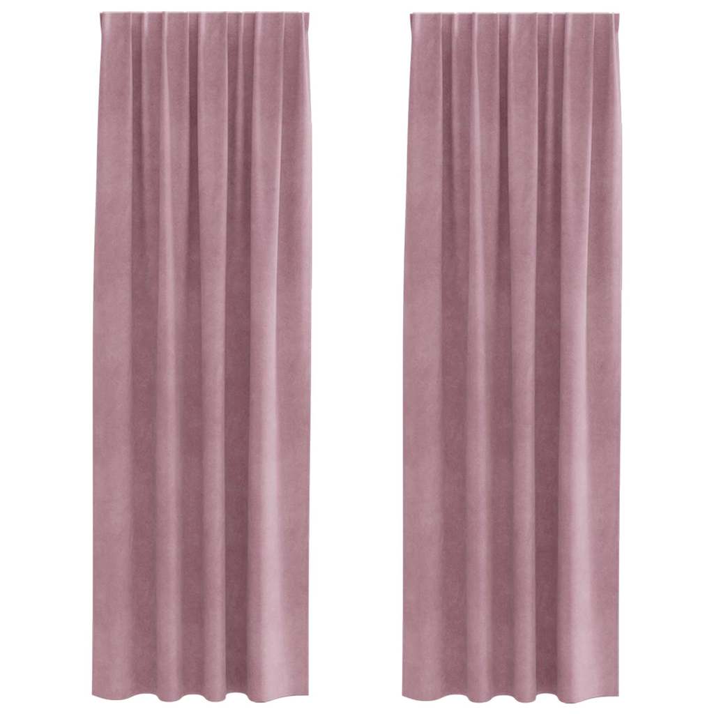 Curtains with Curtains 2 pcs Dark Pink 140 x 260 cm Velvet