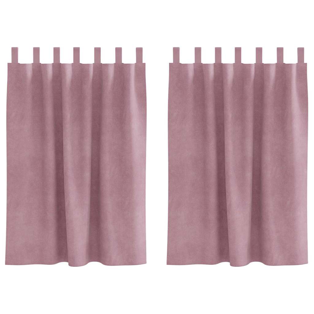 Curtains with Curtains 2 pcs Dark pink 140 x 140 cm Velvet