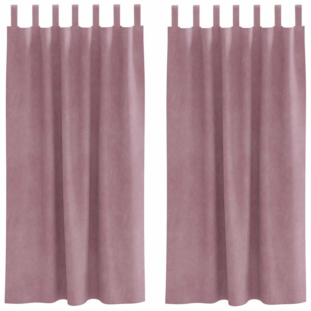 Curtains with Curtains 2 pcs Dark pink 140 x 175 cm Velvet