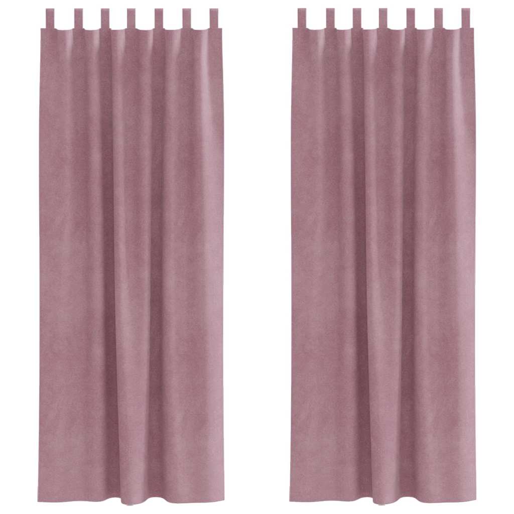 Curtains with Curtains 2 pcs Dark pink 140 x 225 cm Velvet