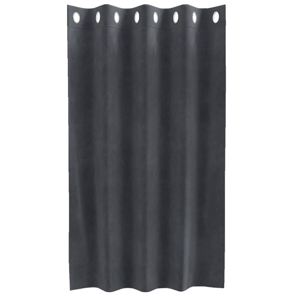 Curtains with Curtains 2 pcs Light grey 140 x 140 cm Velvet