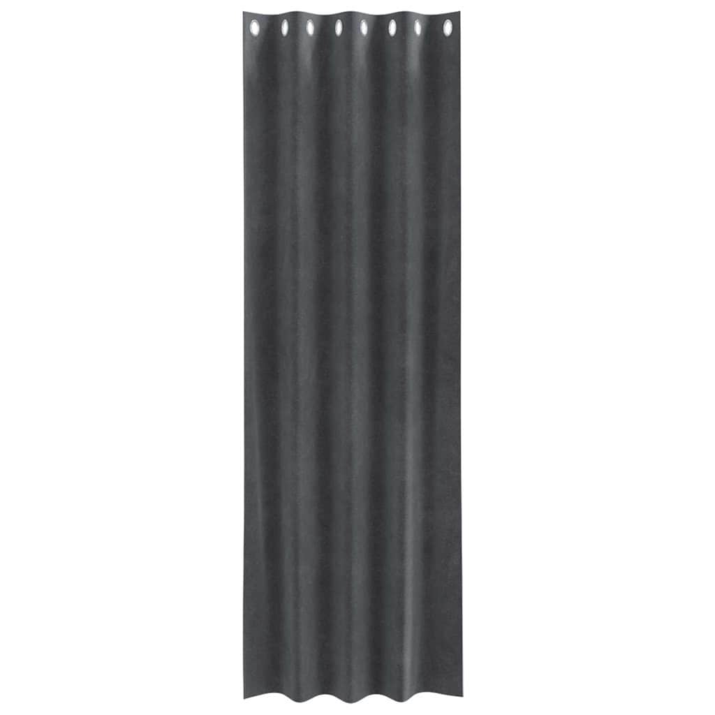 Curtains with Curtains 2 pcs Light grey 140 x 260 cm Velvet
