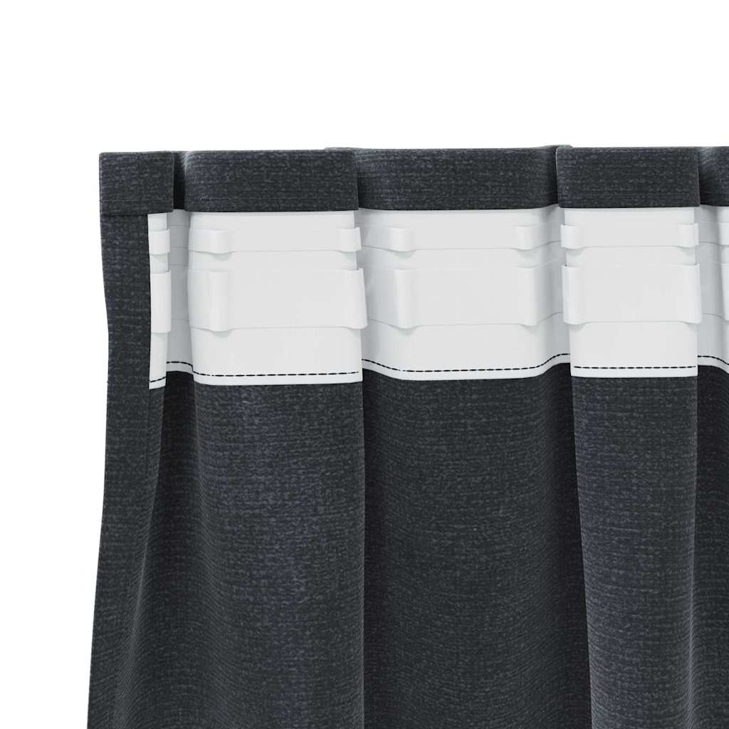Curtains with Curtains 2 pcs Light grey 140 x 245 cm Velvet