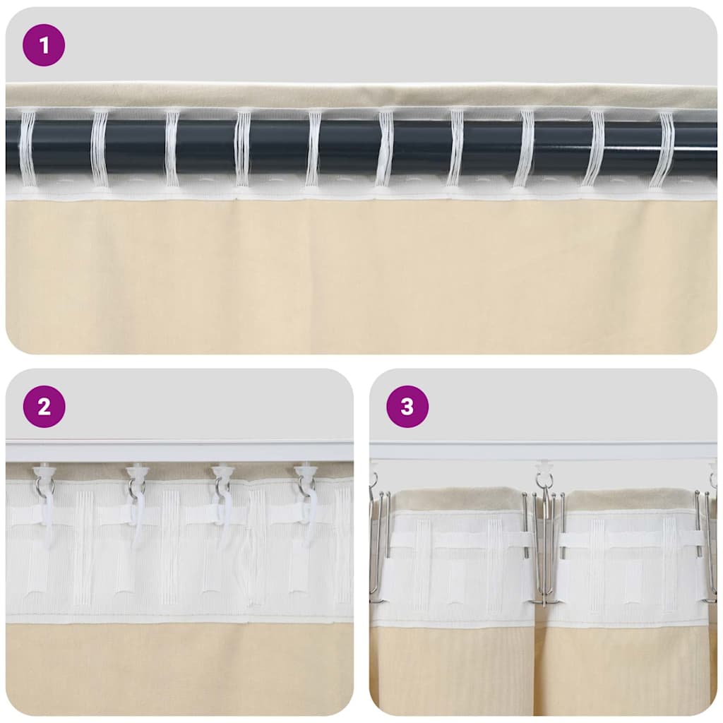Curtains with Curtains 2 pcs Light Grey 140 x 260 cm Velvet