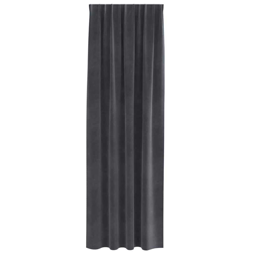 Curtains with Curtains 2 pcs Light Grey 140 x 260 cm Velvet