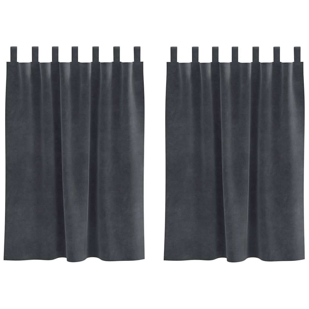Curtains with Curtains 2 pcs Light grey 140 x 140 cm Velvet