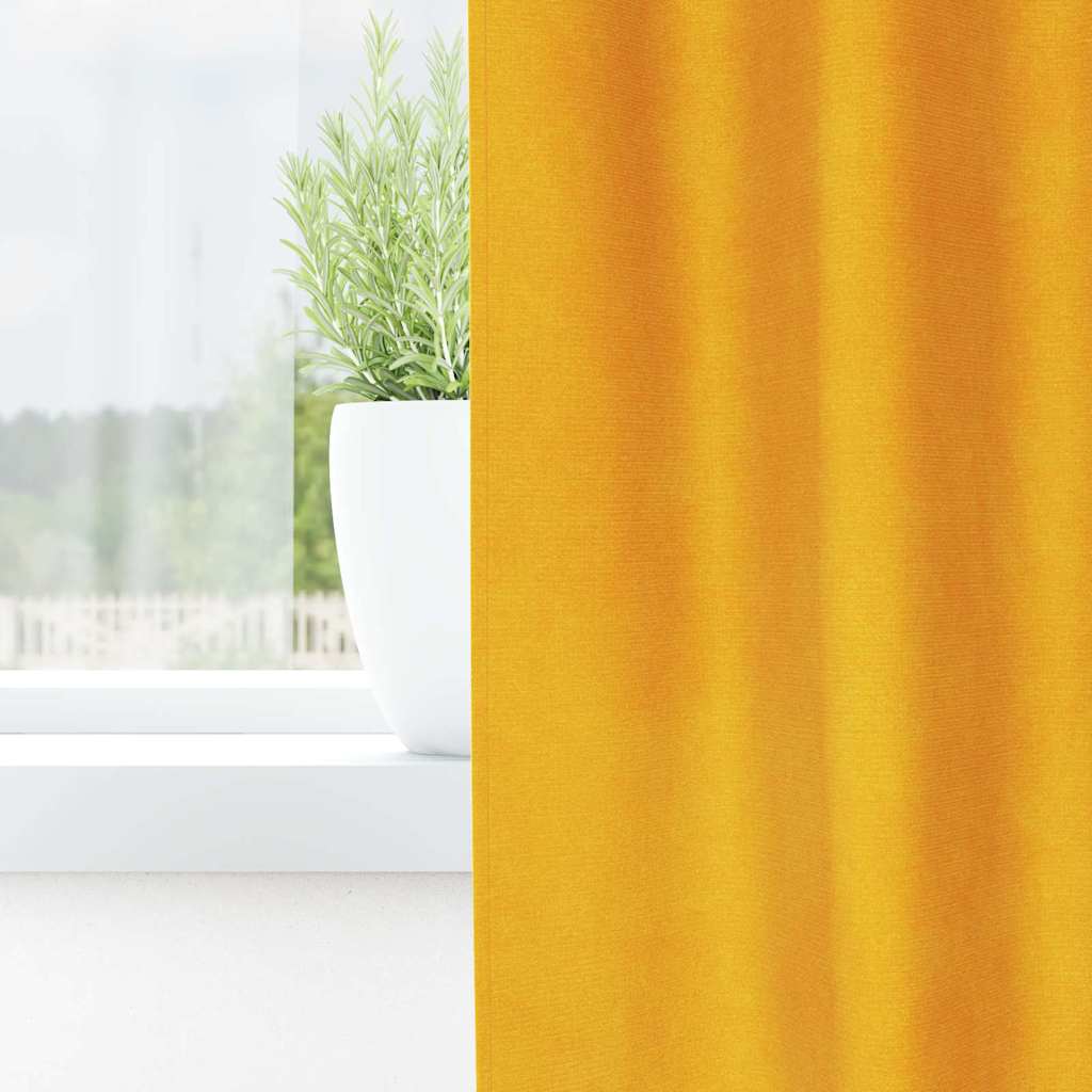 Curtains with Curtains 2 pcs Mustard yellow 140 x 260 cm Velvet