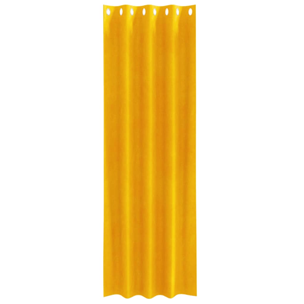 Curtains with Curtains 2 pcs Mustard yellow 140 x 260 cm Velvet