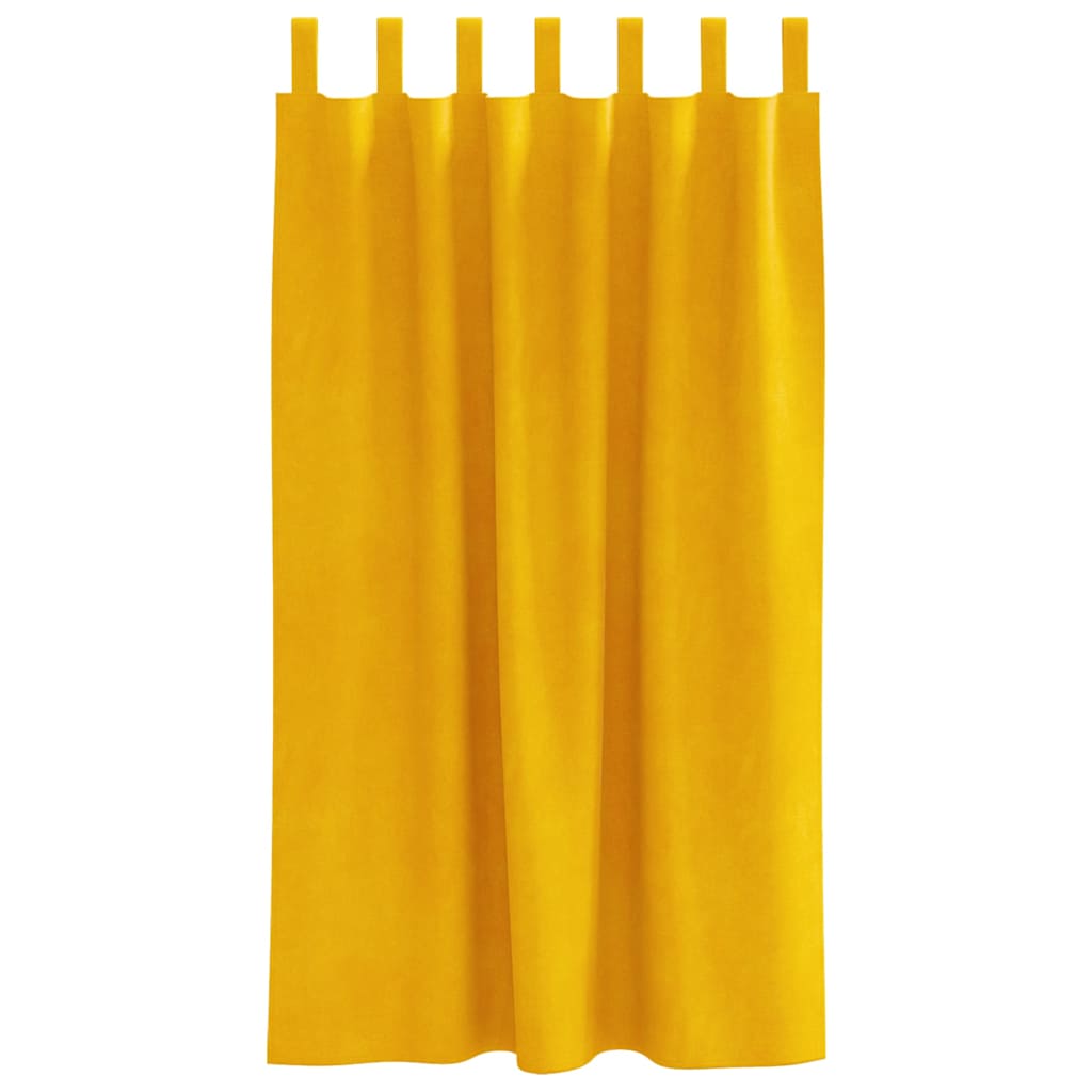 Curtains with Curtains 2 pcs Mustard Yellow 140 x 175 cm Velvet