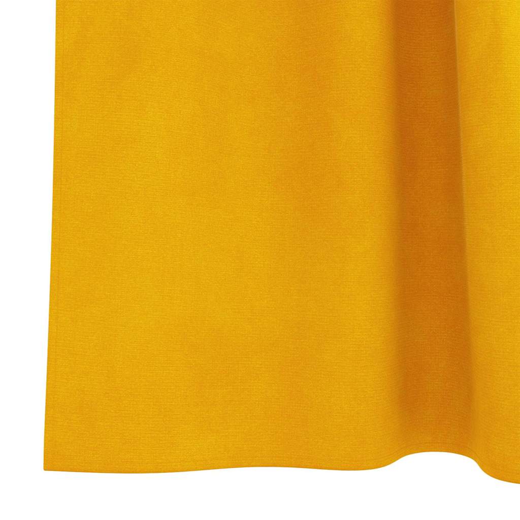 Curtains with Curtains 2 pcs Mustard yellow 140 x 245 cm Velvet