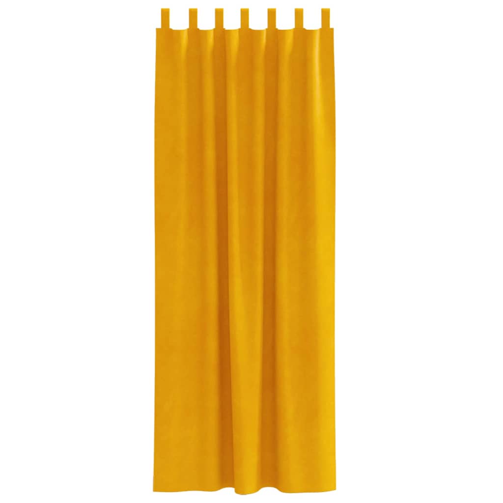 Curtains with Curtains 2 pcs Mustard yellow 140 x 245 cm Velvet