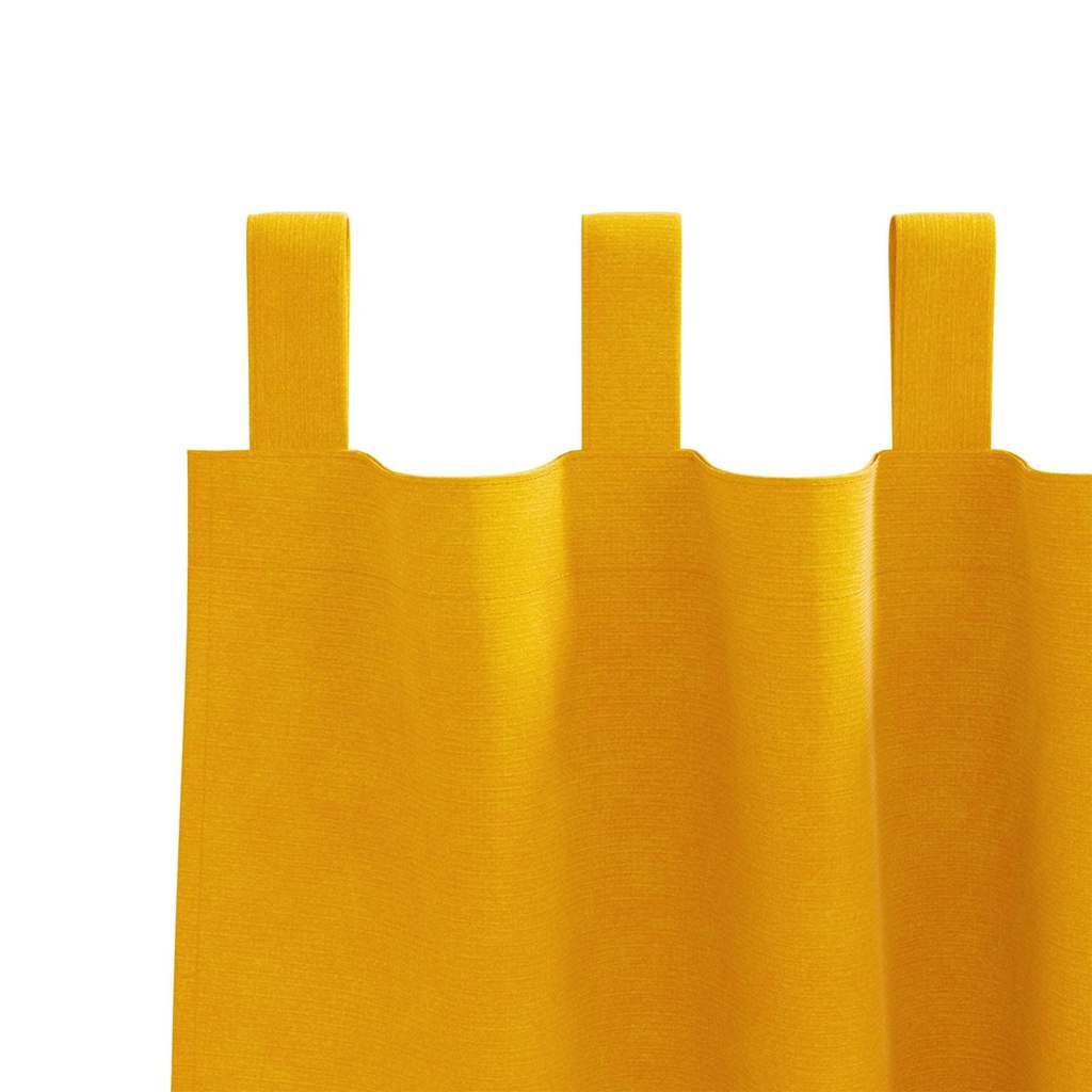 Curtains with Curtains 2 pcs Mustard yellow 140 x 260 cm Velvet