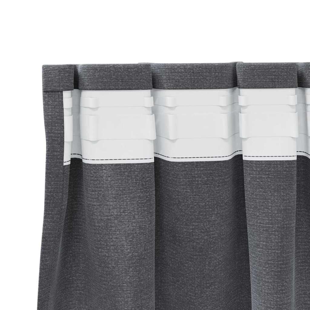 Curtains with Curtains 2 pcs Light grey 140 x 260 cm Velvet