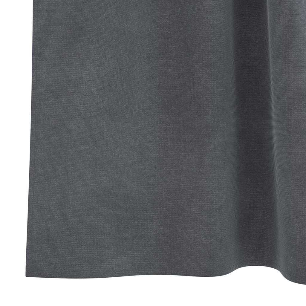 Curtains with Curtains 2 pcs Light grey 140 x 140 cm Velvet