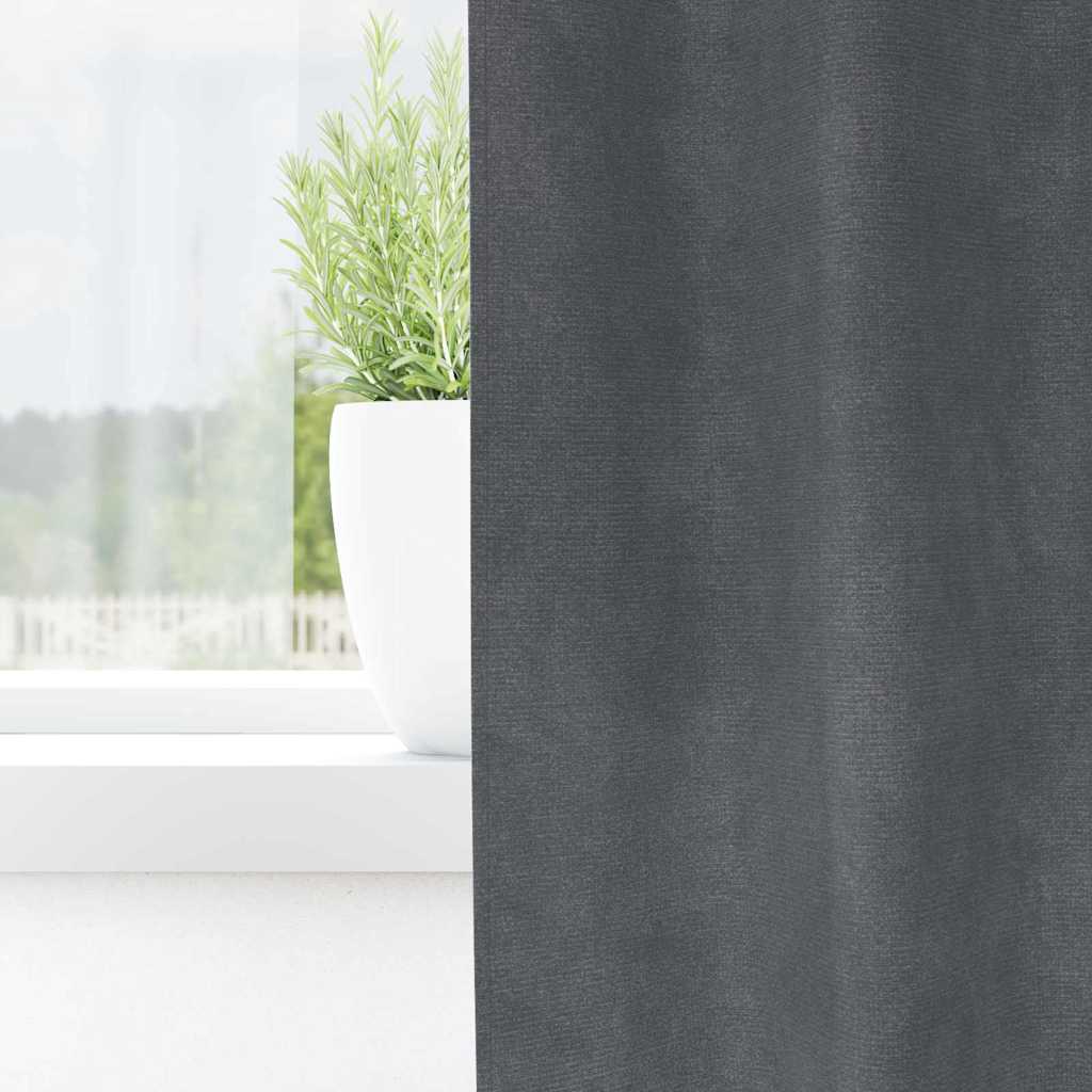 Curtains with Curtains 2 pcs Light grey 140 x 260 cm Velvet