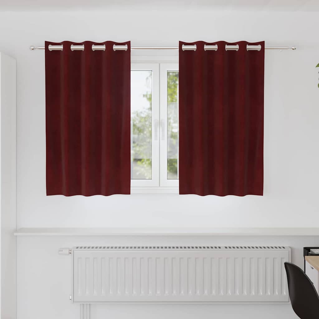 Curtains with Curtains 2 pcs Wine red 140 x 140 cm Velvet