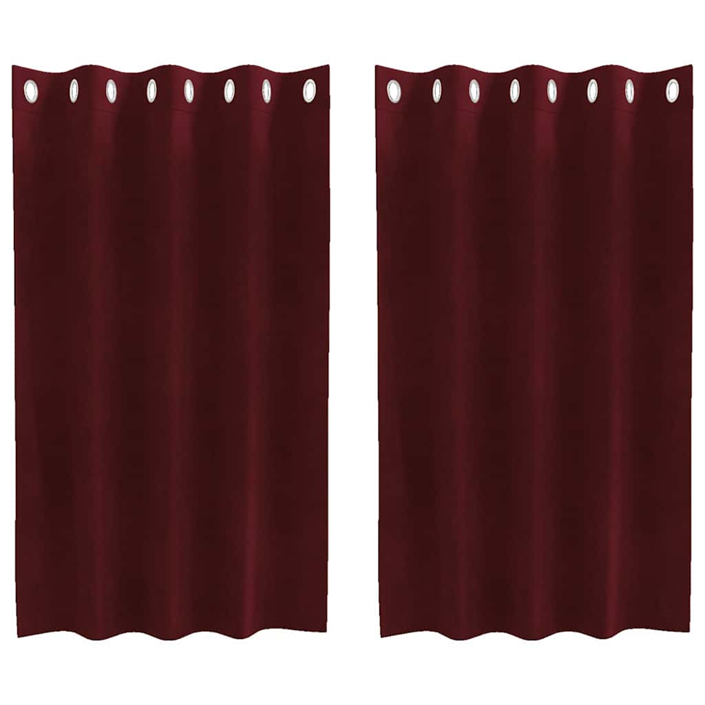 Curtains with Curtains 2 pcs Wine red 140 x 140 cm Velvet