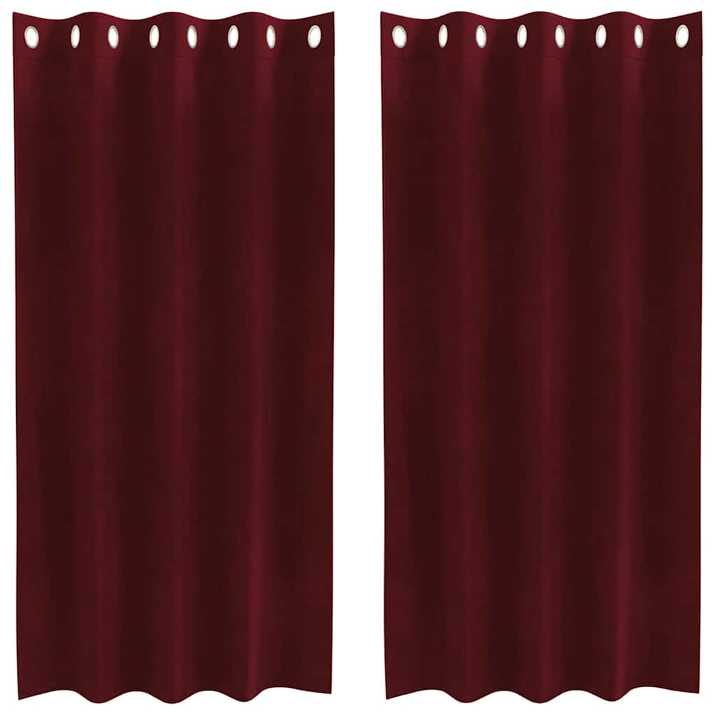 Curtains with Curtains 2 pcs Wine red 140 x 175 cm Velvet